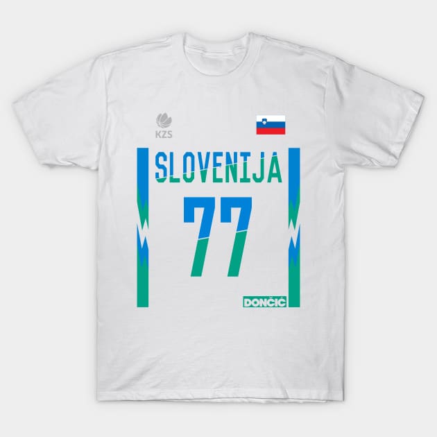 Luka Doncic 2023 Slovenija World Cup T-Shirt by darklordpug